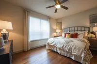 Bright and airy sleeping space Pearl Residences at City Centre Apartment Bedroom | Houston, TX Apartments | Houston CityCentre Apartments
