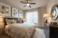 Contemporary design meets comfort Pearl Residences at City Centre Apartment Bedroom | Houston, TX Apartments | Houston CityCentre Apartments