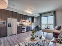 Sleek and modern studio apartment setup. The McCarthy at Memorial City | Houston, TX Apartments | Apartments in Houston, TX