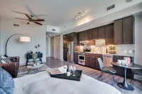 Comfortable and stylish relaxation. The McCarthy at Memorial City Living Room| Houston, TX Apartments | Apartments in Houston, TX