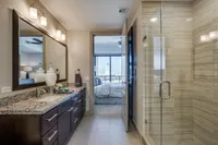 Modern style with thoughtful details. The McCarthy at Memorial City Bathroom | Houston, TX Apartments | Apartments in Houston, TX