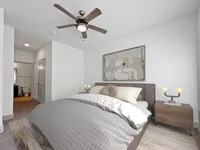 Unwind in this beautifully designed bedroom, where comfort meets style.