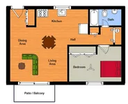 1 BR Floor Plan