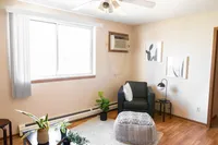 Thoughtfully Designed Living Room | Campus View & Kirkwood Court | Cedar Rapids, Iowa