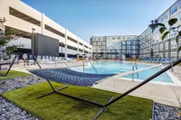 Pool and Jumbotron at The Banks Iowa Apartments