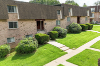 Lush landscaped grounds at Valley High Apartments, part of Summit Park Communities in Roxborough