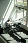Student community lounge at The Reserve off-campus housing in Stevens Point, WI