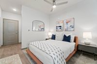 Model bedroom with carpet