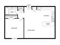 1BR/1BA Deluxe Floorplan