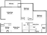 2BR/2BA Floorplan
