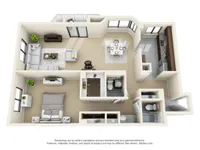 The Tower 1 Bedroom Deluxe Floor Plan