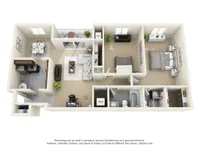 The Jefferson 2 Bedroom Floor Plan