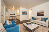 1 Bedroom 648 Sq Ft l Staged Living + Dining Room