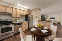 2 Bedroom 1 Bath 768 Sq Ft l Staged Kitchen + Living Room