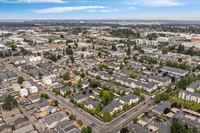 Bird’s-eye view of the community showcasing its spacious layout and central location.