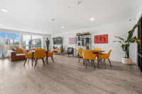 Modern resident lounge with stylish seating and community gathering space.