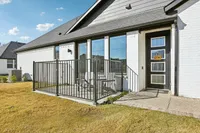 fenced back patio