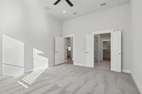 bedroom with carpet