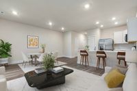 Virtually staged dining room and living room