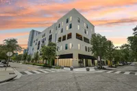 Exterior of community at sunset