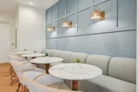 Clubroom with tables and chairs