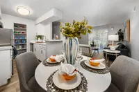 open layout dining area and kitchen