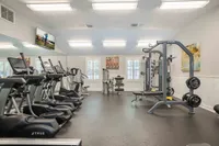 fitness center with treadmills