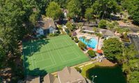 aerial shot of tennis courts