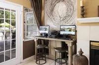 Business center with computers and printer