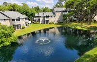 Onsite pond with fountain