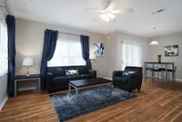 Living room with vinyl floors