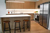 Kitchen with under cabinet lighting