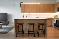 Kitchen with under cabinet lighting