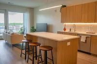 Kitchen with under cabinet lighting