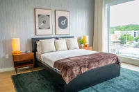 bedroom with large windows