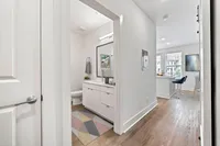 Hallway and bathroom