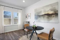 dining area with windows