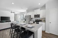 kitchen with prep island