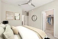 Primary bedroom with large walk-in closet