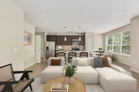 Kitchen and living room virtually staged