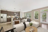 Kitchen and living room virtually staged