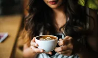 Woman at a coffee shop