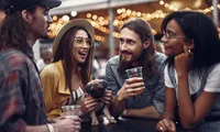 Friends having a drink together