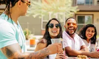 friends enjoying drinks together