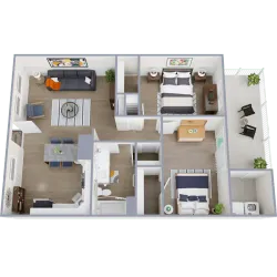 2 bedroom 1 bath