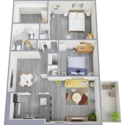 tower two bedroom one bath