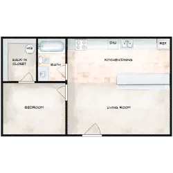 one bedroom one bathroom