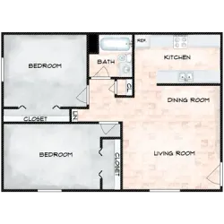 two bedroom one bath