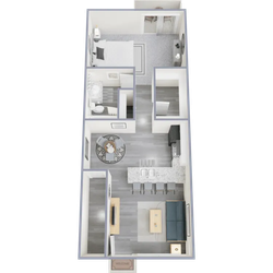 1 bedroom, 1 bathroom