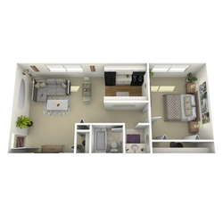 A1 1x1 floor plan
